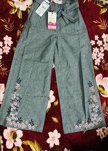Floral Print Pants With Detachable Fabric Be