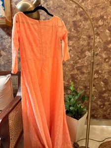 Elegant Peach Ethnic Gown