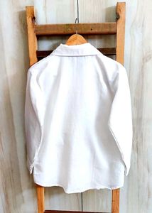 White Designer Cotton Shirt Size-38