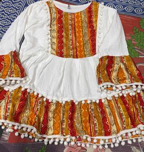 Stylish White Ethnic Top