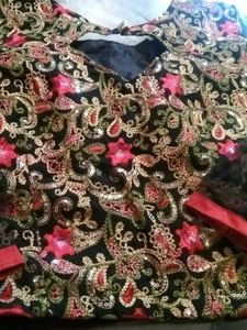 Embroidered Black Blouse