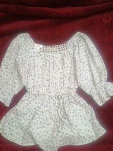 Floral Print Top with Detail