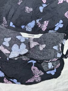 Butterfly Print Black Cami Top