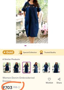 Embroidery Denim Dress