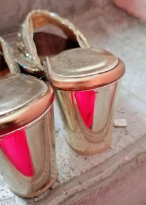 Party Wear Women Golden Shin Heels Sandal👠