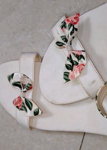 Aksky White Flats For Womens