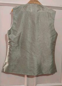 Beige blend Jacket With Coper Kurta