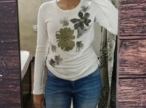 White Body Hugging Top