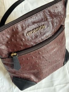 Pure Leather Hidesign Brown &amp; Black Sling Bag