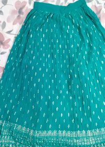 Teal Sequin Embellished Skirt