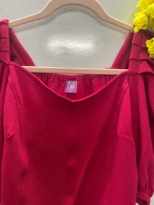 Chic Power Shoulder Pink Top