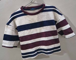 Striped Knit T-Shirt