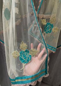 Embroidered Net Dupatta