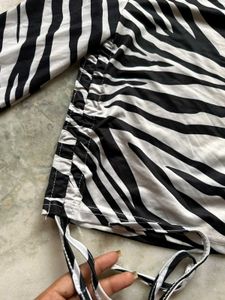 Zebra Print Long Sleeve Top