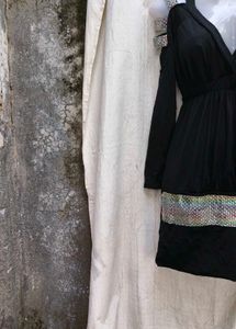 3177. Black Embellished Party Dress