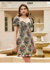 MIDNIGHT BLOOM MINI DRESS