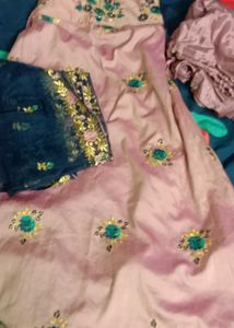 Elegant Embroidered Dress With Dupatta And Pant