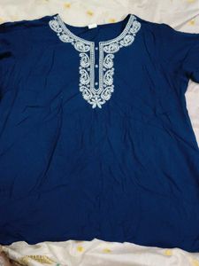Elegant Blue Embroidered Kurta