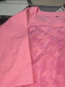 Pink Embroidered Kurta