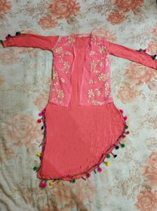 Pink Colour Kurti With Jacket 💗