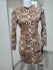 size S - Animal Print full sleeve Bodycon Dress
