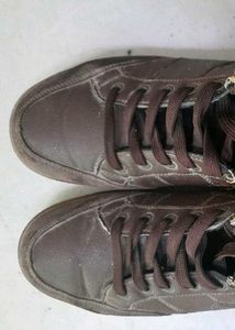 Leather High-Top Casual Shoes