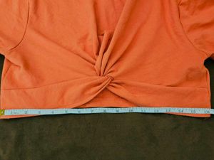 Coral cropped sweatshirt