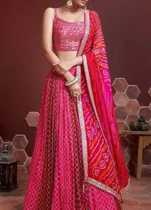 Red Embroidered Lehenga Choli Set