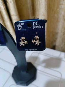 Floral CZ Stud Earrings