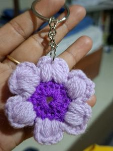 Crochet Flower Keychain