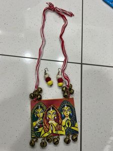 Handcrafted Ethnic Lehenga Choli &amp; Necklace Set