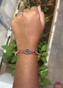 Emerald &amp; Pink Stone Bracelet