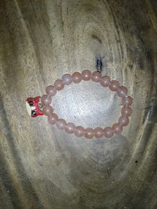 Pink Beaded Bracelet with Owl Charm