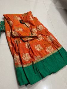 Beautiful Lehanga Pairing With Green Blouse