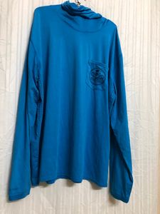 Blue High Neck T Shirt