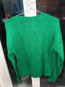 Bottle Green Pullover Sweater For Women