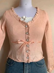 Peach Knit Cardigan