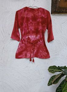 Redish-Pink Embroidered Tunic