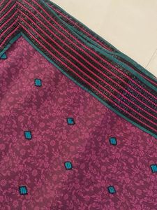 Purple Printed Saree