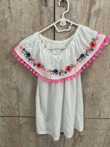 Cute White Floral Top