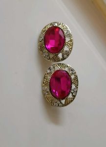 Vintage Pink Gem Earrings