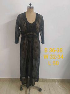 Sheer Black Lace Gown