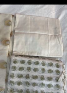 White Banarasi Zari Suit