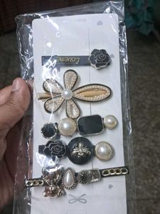 NEW - 9 Pc Korean Pearl Hair Clips