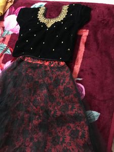 Black And Red Lehenga