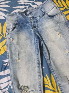 Mid Waist ... Torn Design Denim For Sale