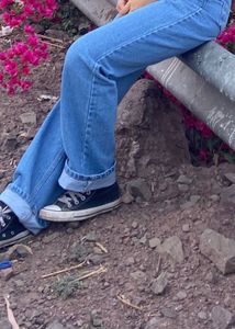 Blue Denim Straight Leg Jeans