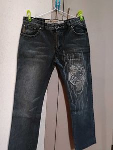 AJ Jeans with Tiger Graphic