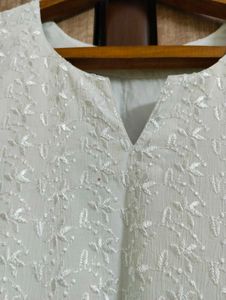 Elegant White Chikankari Kurta for Women 🤍