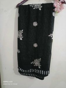 Elegant partywear Black Saree